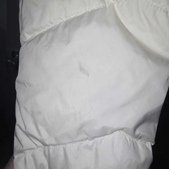 A&F Abercrombie & Fitch Cream Puffer Down Jacket Coat Y2K Junior's M Women's S - Picture 8 of 9